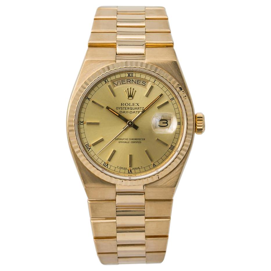 Rolex Oysterquartz 19018, Champagne Dial, Certified and Warranty