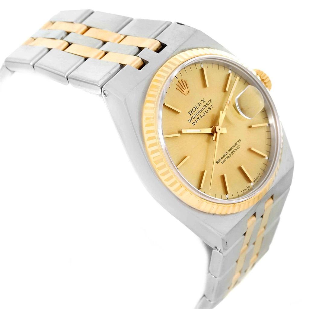 Rolex Oysterquartz Datejust 36 Steel Yellow Gold Men’s Watch 17013 For Sale 1