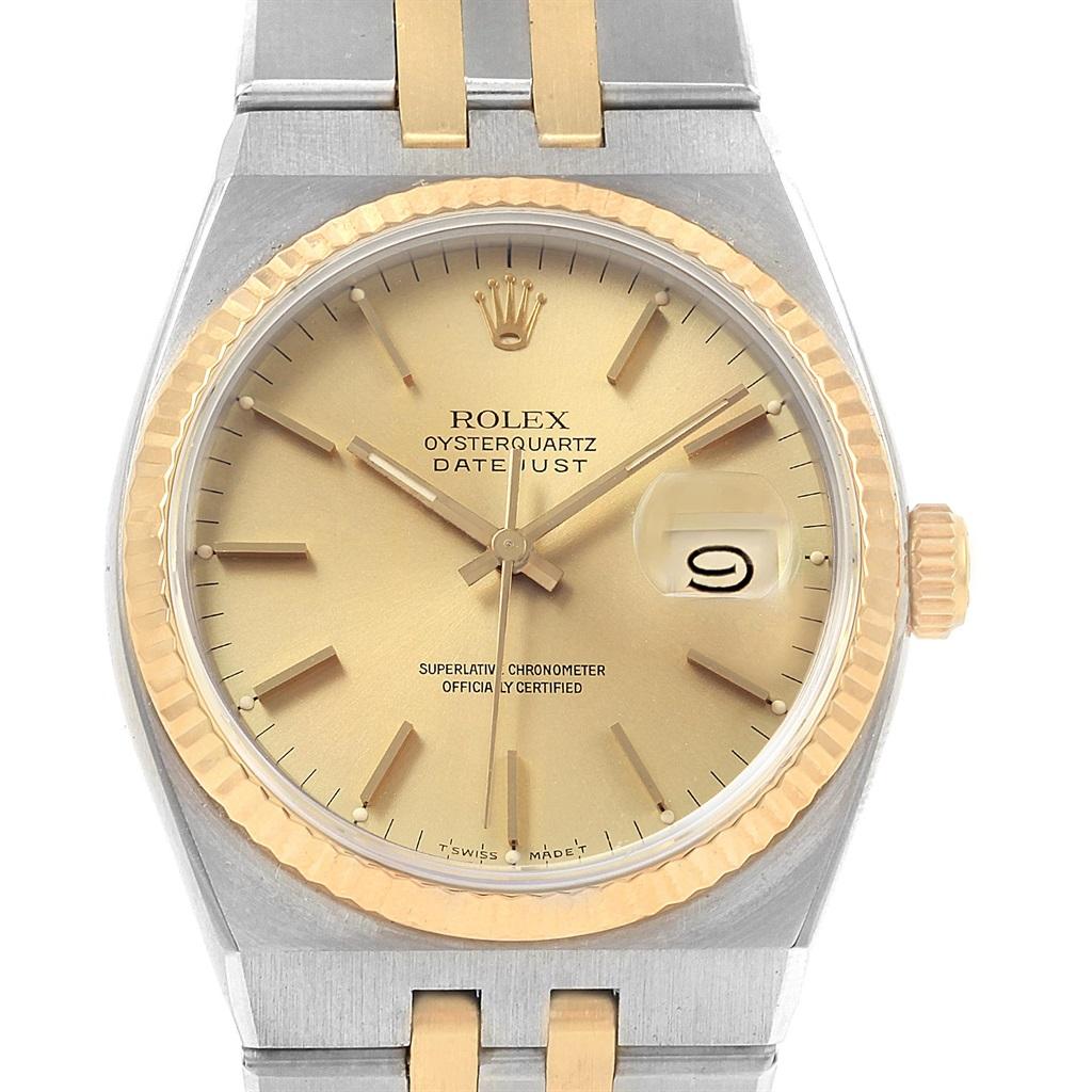 Rolex Oysterquartz Datejust 36 Steel Yellow Gold Men’s Watch 17013