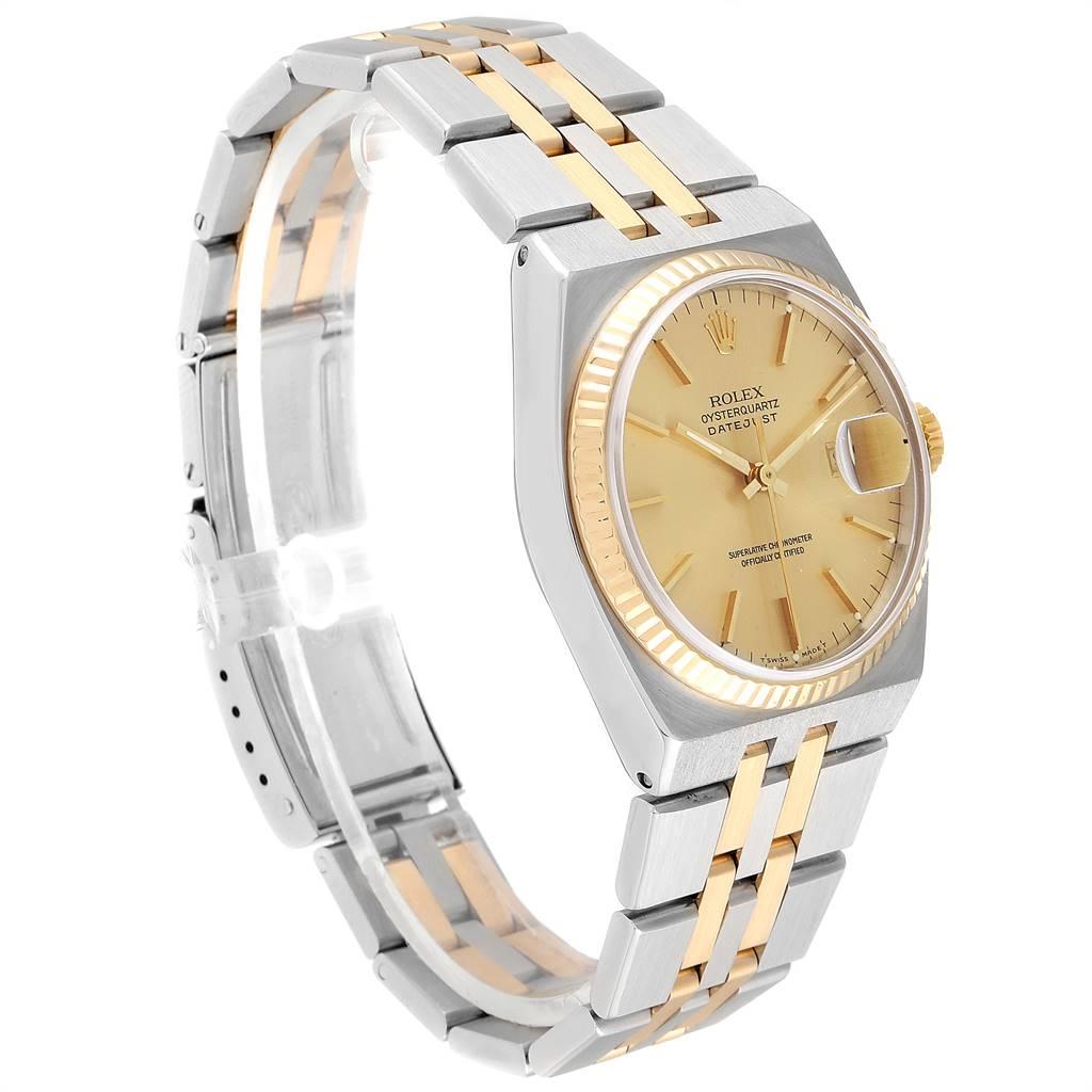 Rolex Oysterquartz Datejust Steel Yellow Gold Men’s Watch 17013 In Excellent Condition In Atlanta, GA