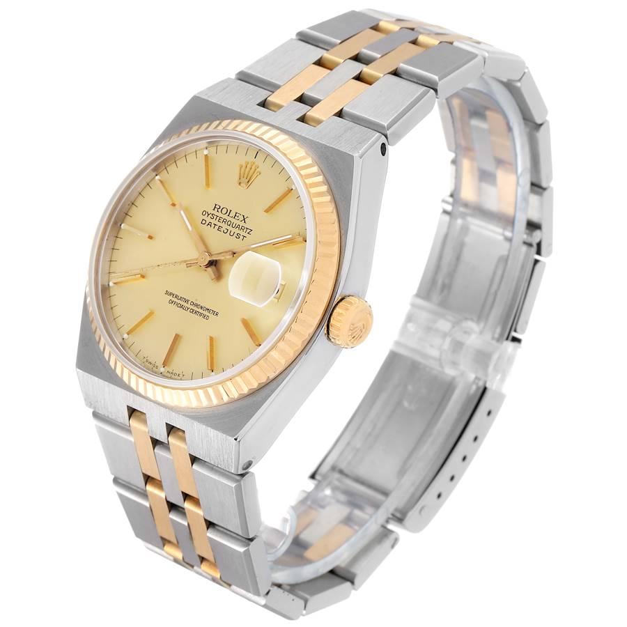Rolex Oysterquartz Datejust Steel Yellow Gold Men's Watch 17013 For Sale 1