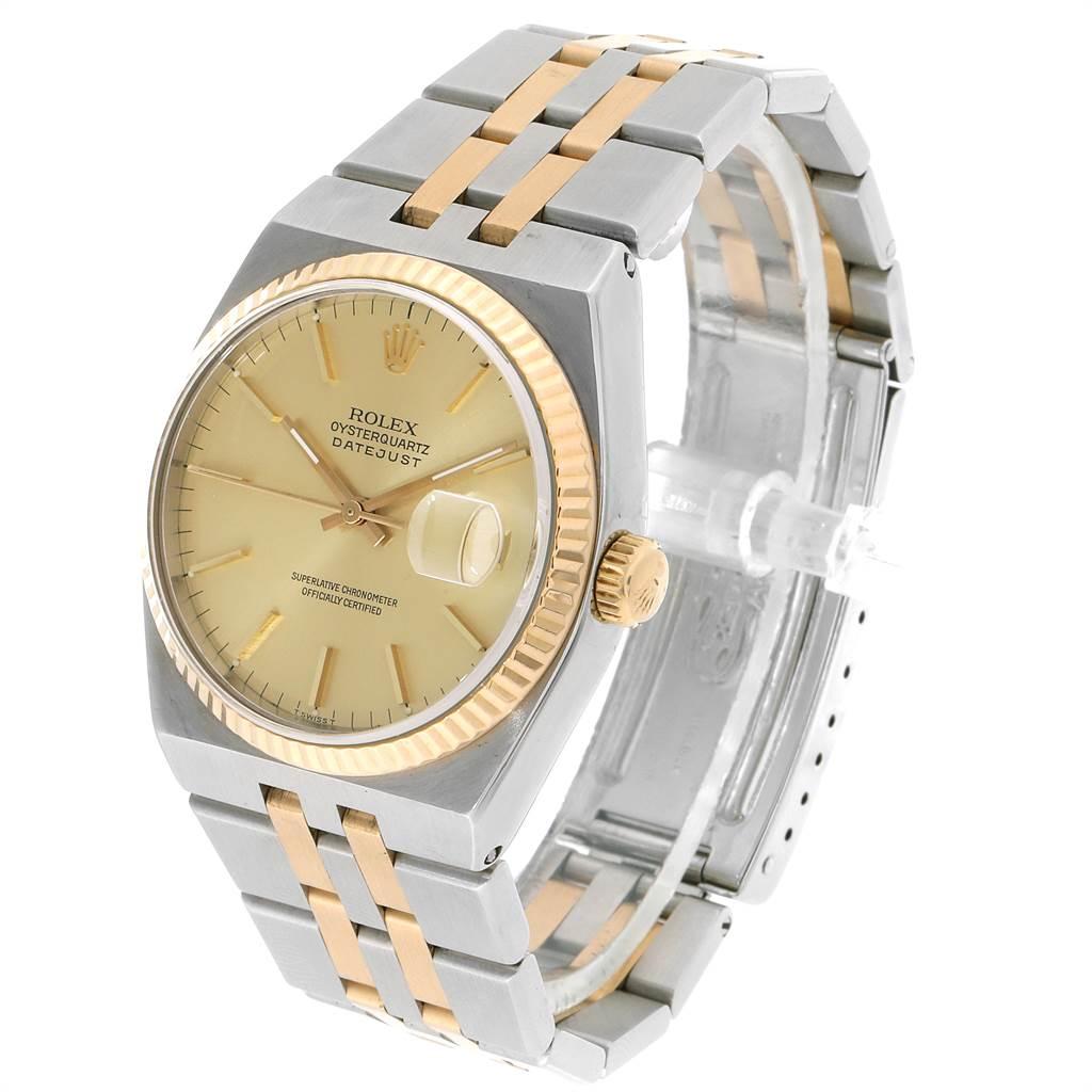 Rolex Oysterquartz Datejust Steel Yellow Gold Men's Watch 17013 For Sale 2