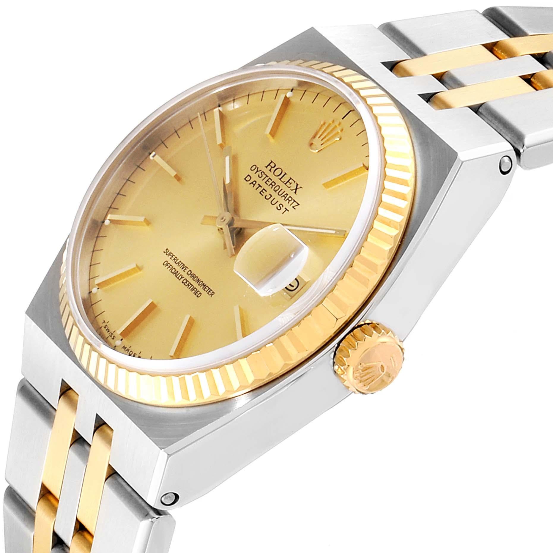 Rolex Oysterquartz Datejust Steel Yellow Gold Men's Watch 17013 2
