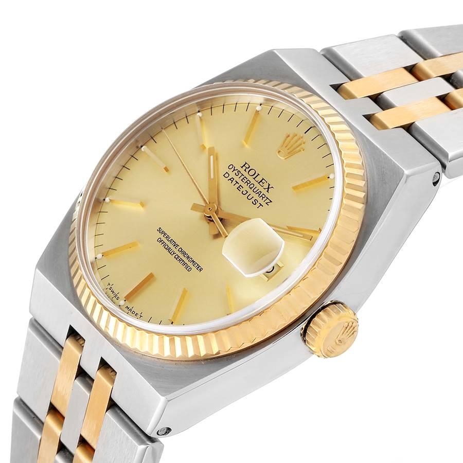 Rolex Oysterquartz Datejust Steel Yellow Gold Men’s Watch 17013 For Sale 1