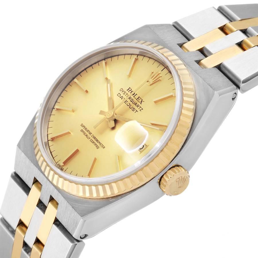 Rolex Oysterquartz Datejust Steel Yellow Gold Mens Watch 17013 For Sale 1