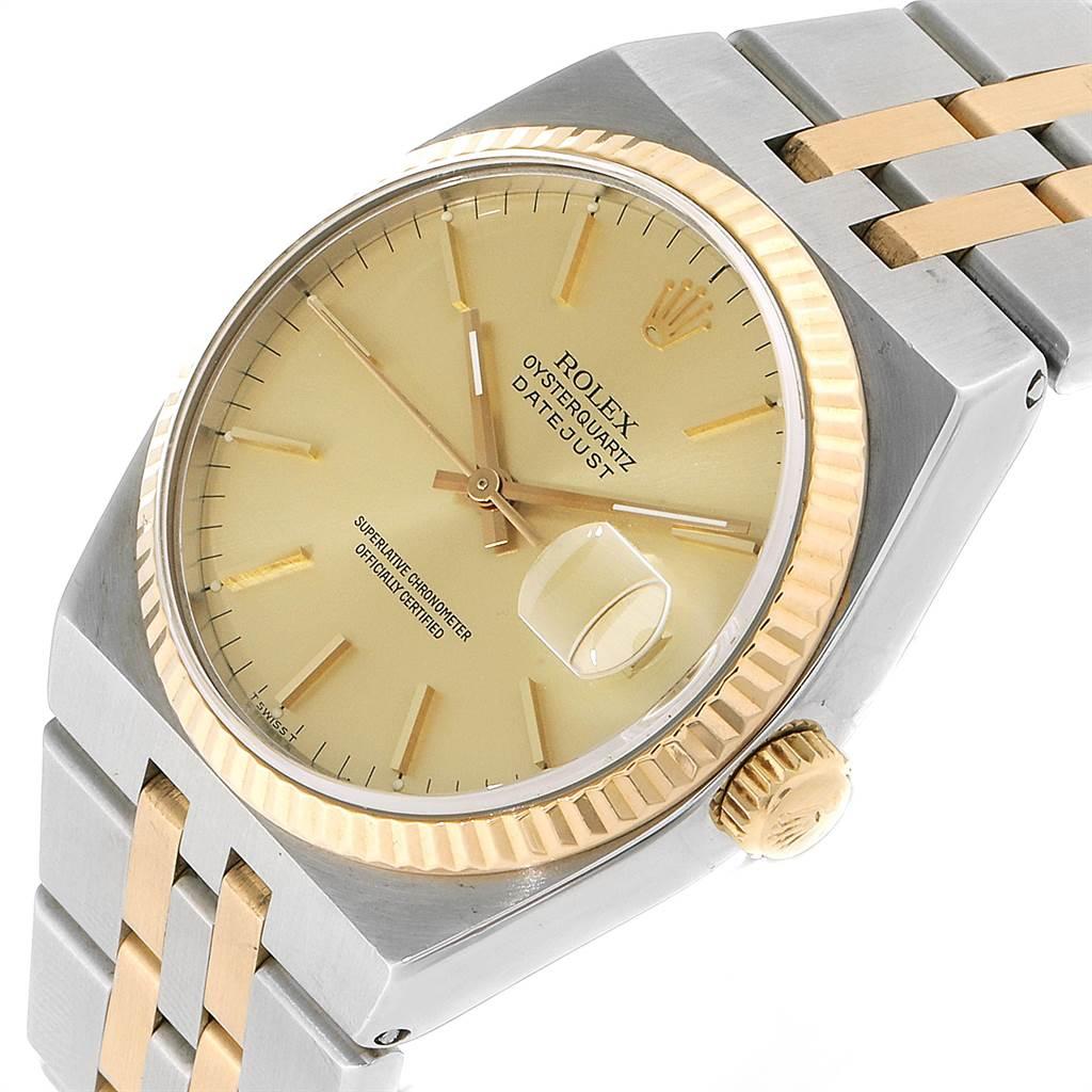 Rolex Oysterquartz Datejust Steel Yellow Gold Men's Watch 17013 For Sale 3