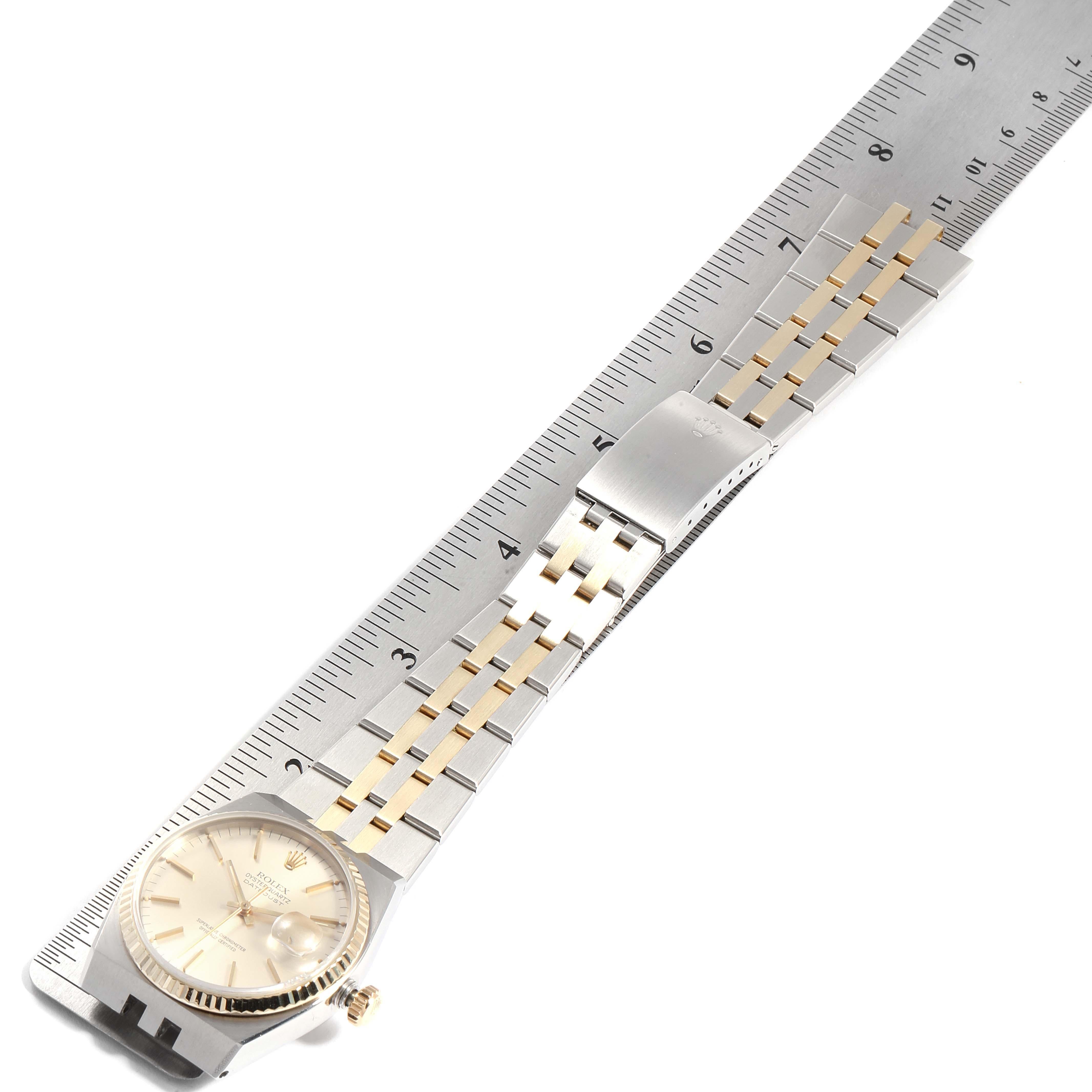 Rolex Oysterquartz Datejust Steel Yellow Gold Men's Watch 17013 6