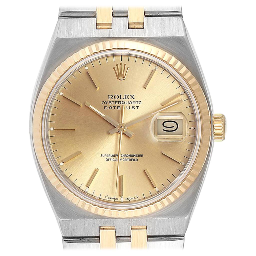 Rolex Oysterquartz Datejust Steel Yellow Gold Men’s Watch 17013