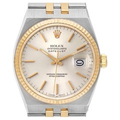 Vintage Rolex Oysterquartz Datejust Steel Yellow Gold Mens Watch 17013