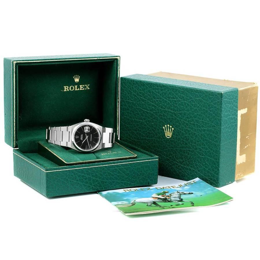Rolex Oysterquartz Datejust Black Dial Vintage Steel Mens Watch 17000 4