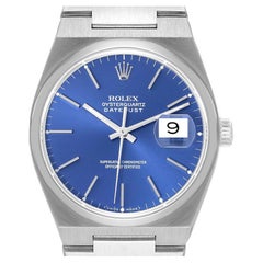 Rolex Oysterquartz Datejust Blue Dial Steel Mens Watch 17000
