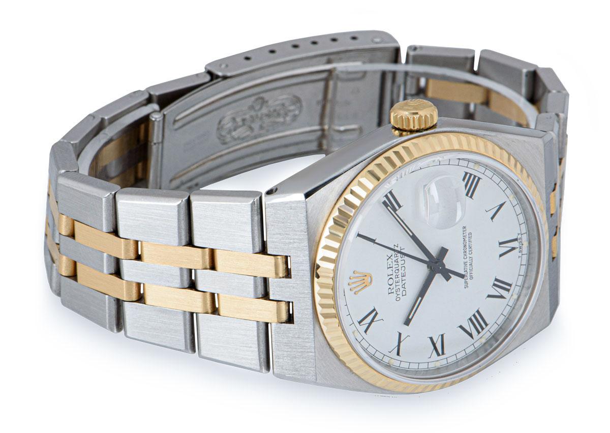 Rolex Oysterquartz Datejust Gents Stainless Steel and 18 Karat Gold Silver Dial 1