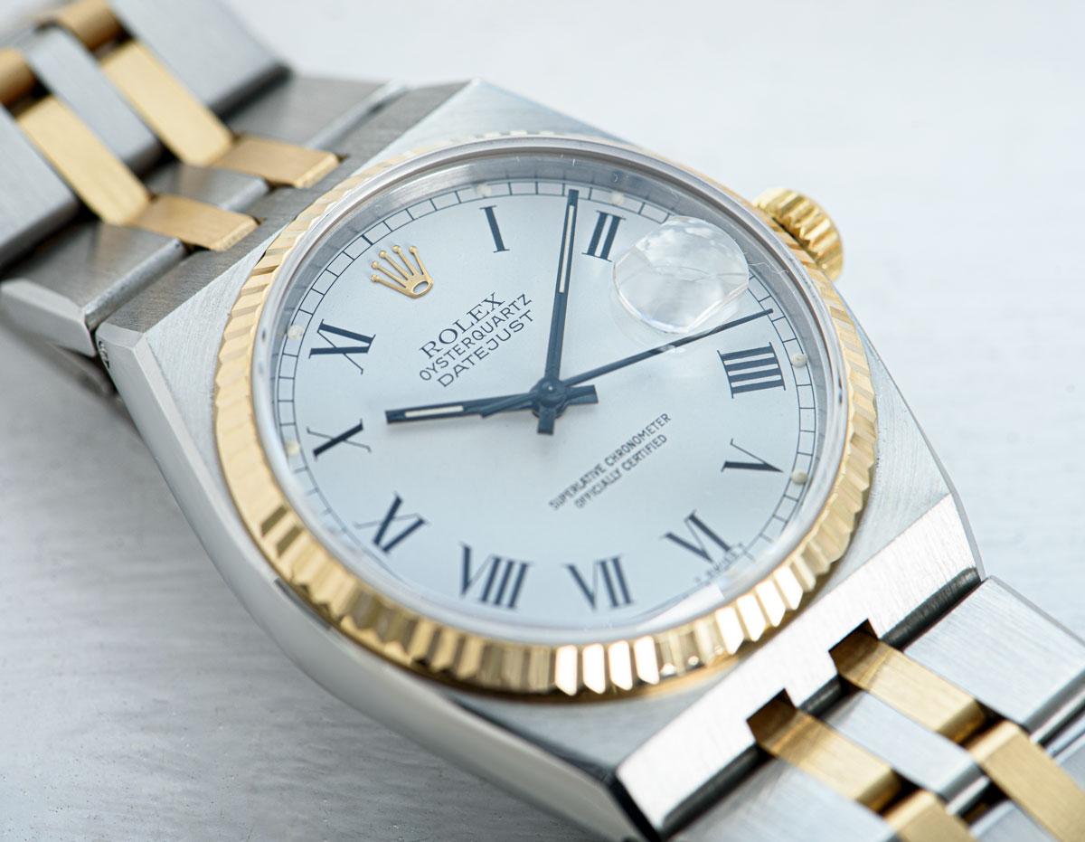 Rolex Oysterquartz Datejust Gents Stainless Steel and 18 Karat Gold Silver Dial 4