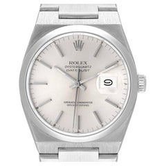 Rolex Oysterquartz Datejust Silver Dial Steel Mens Watch 17000