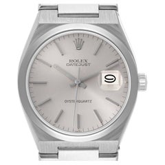Rolex Oysterquartz Datejust Silver Dial Steel Mens Watch 17000