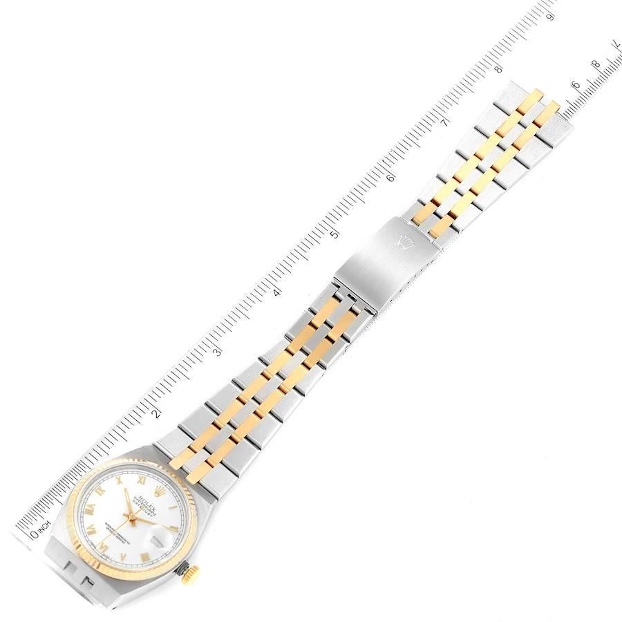 Rolex Oysterquartz Datejust Steel 18k Yellow Gold White Dial Watch 17013 2