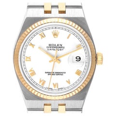 Rolex Oysterquartz Datejust Steel 18k Yellow Gold White Dial Watch 17013