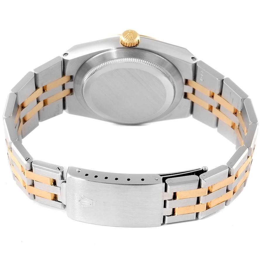 Rolex Oysterquartz Datejust Stahl Gelbgold Blaues Zifferblatt Herrenuhr 17013 im Angebot 5