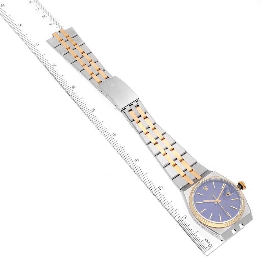 Rolex Oysterquartz Datejust Stahl Gelbgold Blaues Zifferblatt Herrenuhr 17013 im Angebot 6