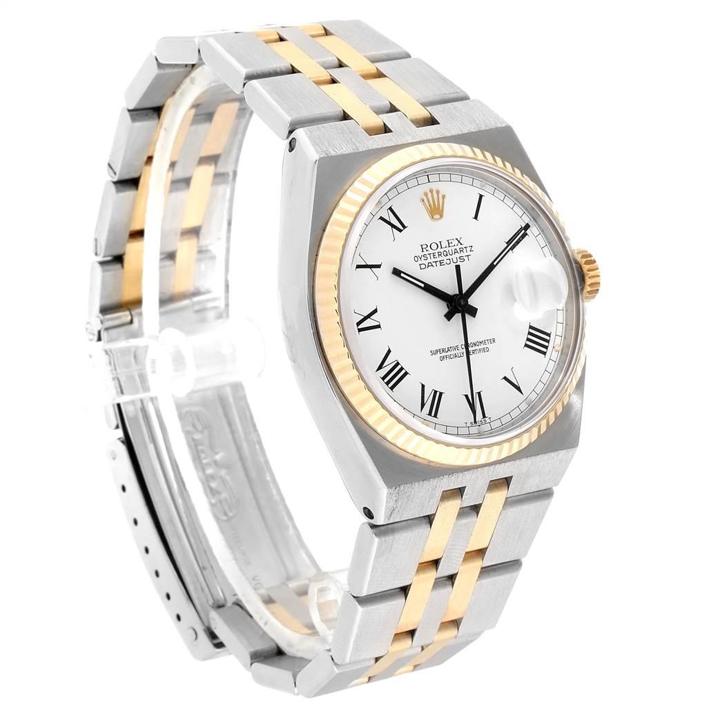 Men's Rolex Oysterquartz Datejust Steel Yellow Gold Buckley Dial Watch 17013