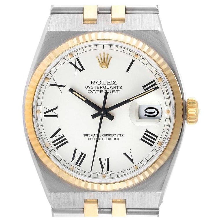 Rolex Oysterquartz Datejust Steel Yellow Gold Buckley Dial Watch 17013 For  Sale at 1stDibs