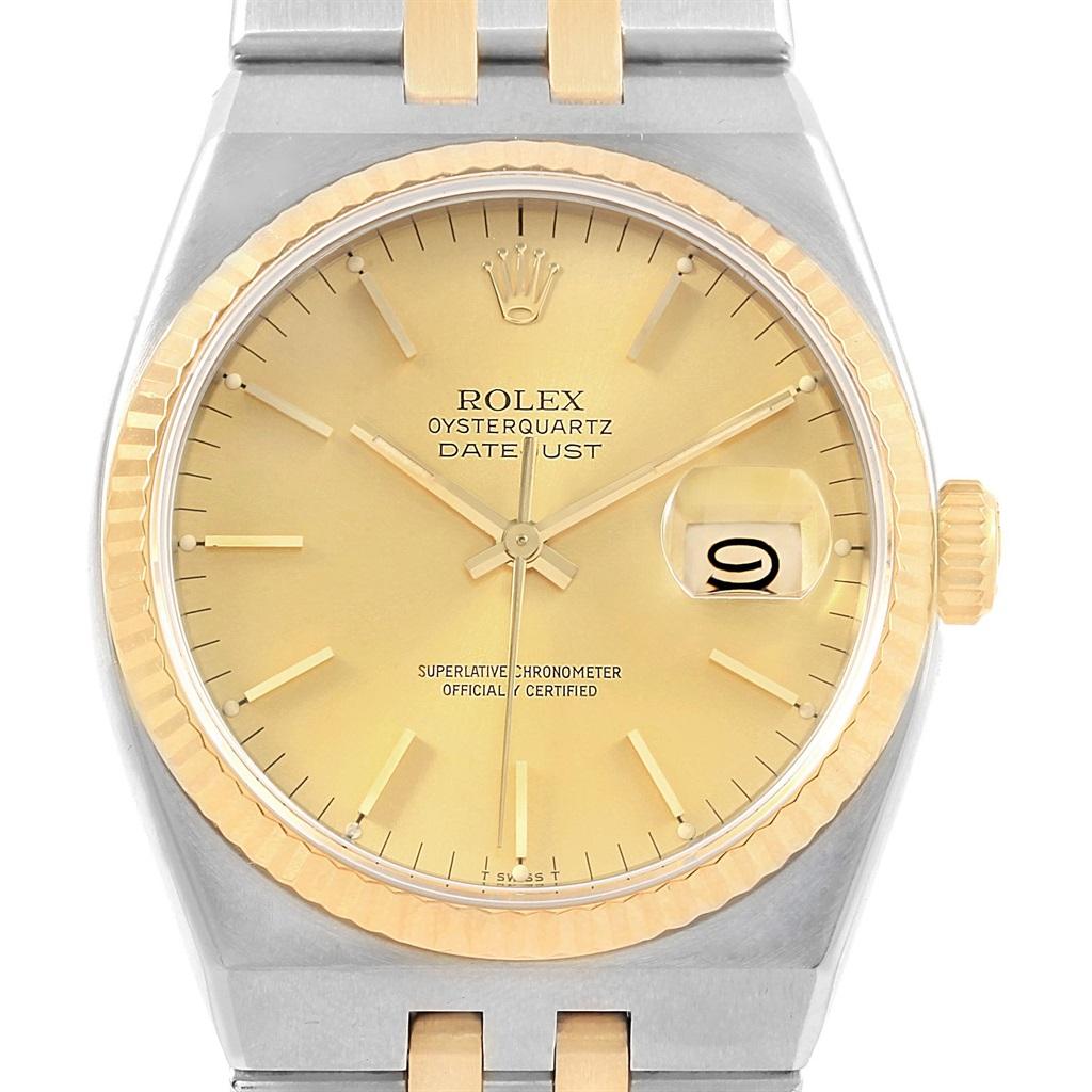 Rolex Oysterquartz Datejust Steel Yellow Gold Men’s Watch 17013 Box