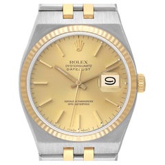 Rolex Oysterquartz Datejust Steel Yellow Gold Mens Watch 17013 Box Papers