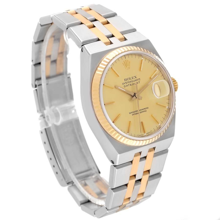 Rolex Montre Oysterquartz Datejust en acier et or jaune pour hommes 17013 Excellent état à Atlanta, GA