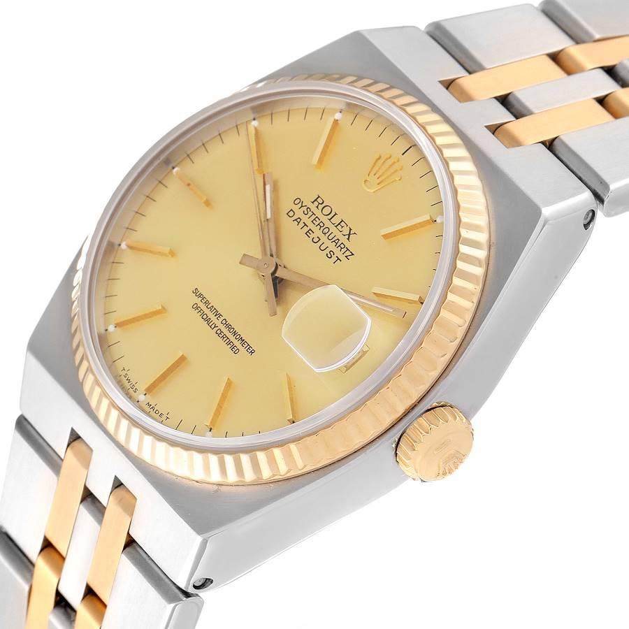 Rolex Montre Oysterquartz Datejust en acier et or jaune pour hommes 17013 1