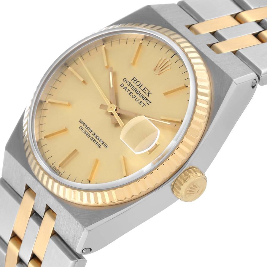 Rolex Oysterquartz Datejust Steel Yellow Gold Mens Watch 17013 1