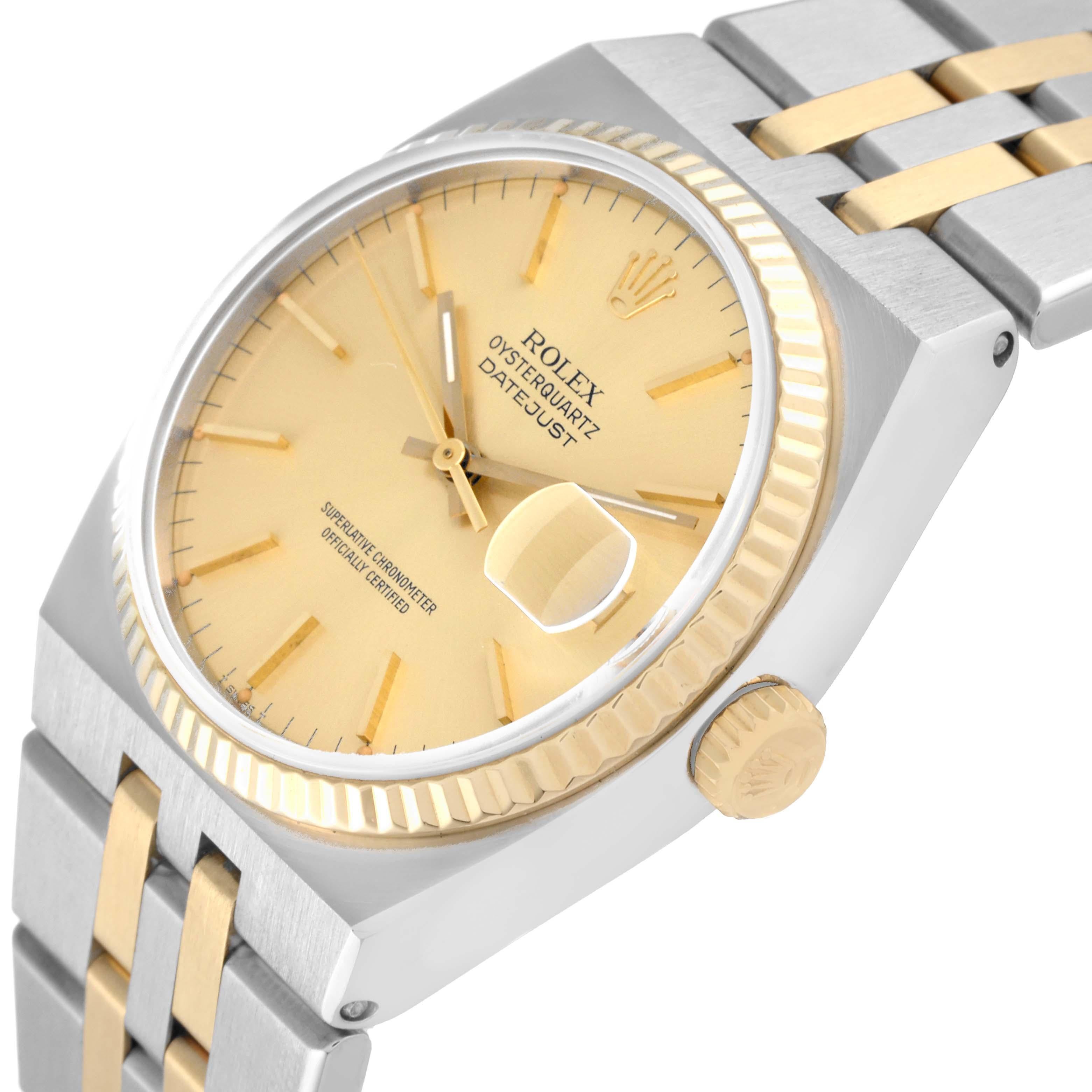 Rolex Oysterquartz Datejust Steel Yellow Gold Mens Watch 17013 1