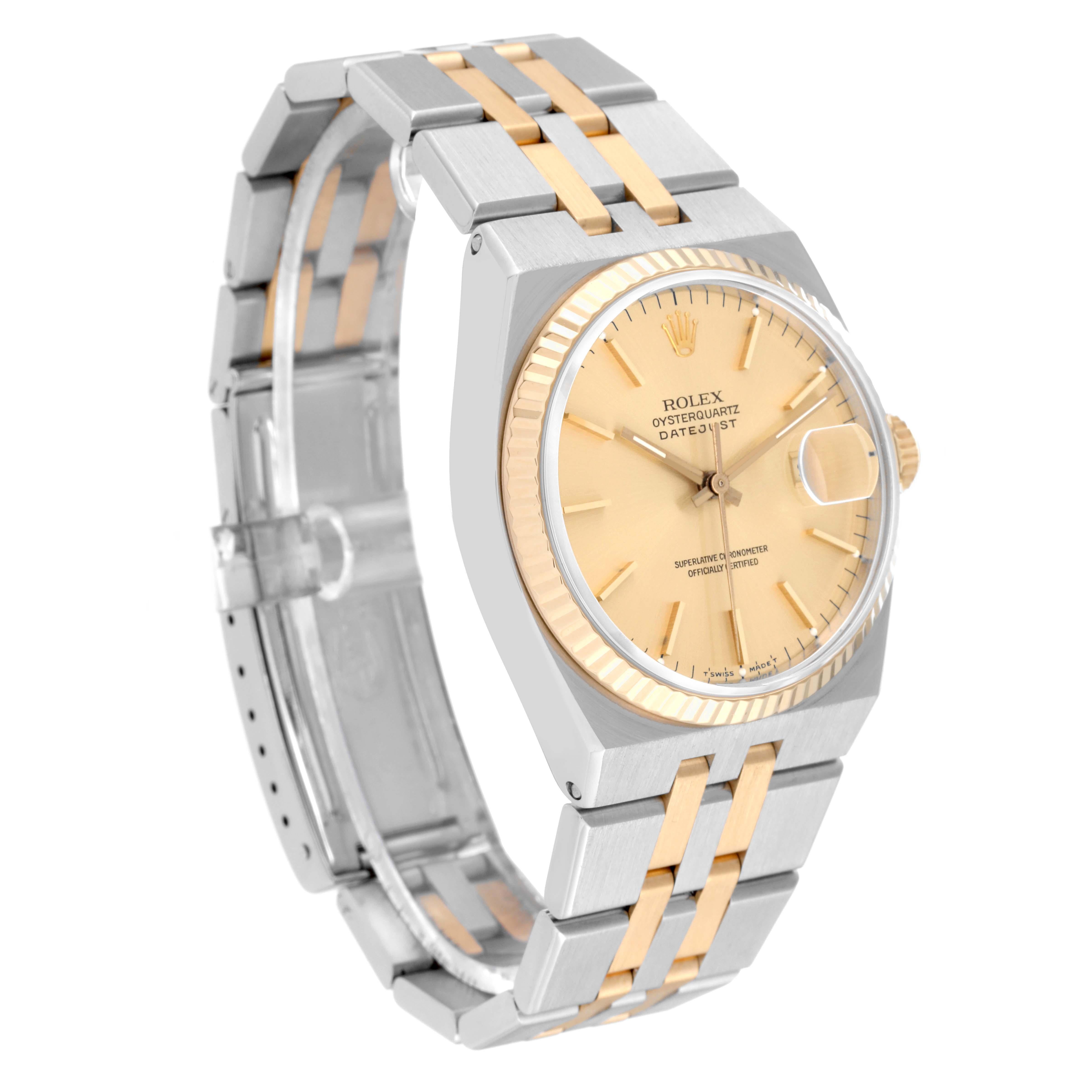 Rolex Oysterquartz Datejust Steel Yellow Gold Mens Watch 17013 3