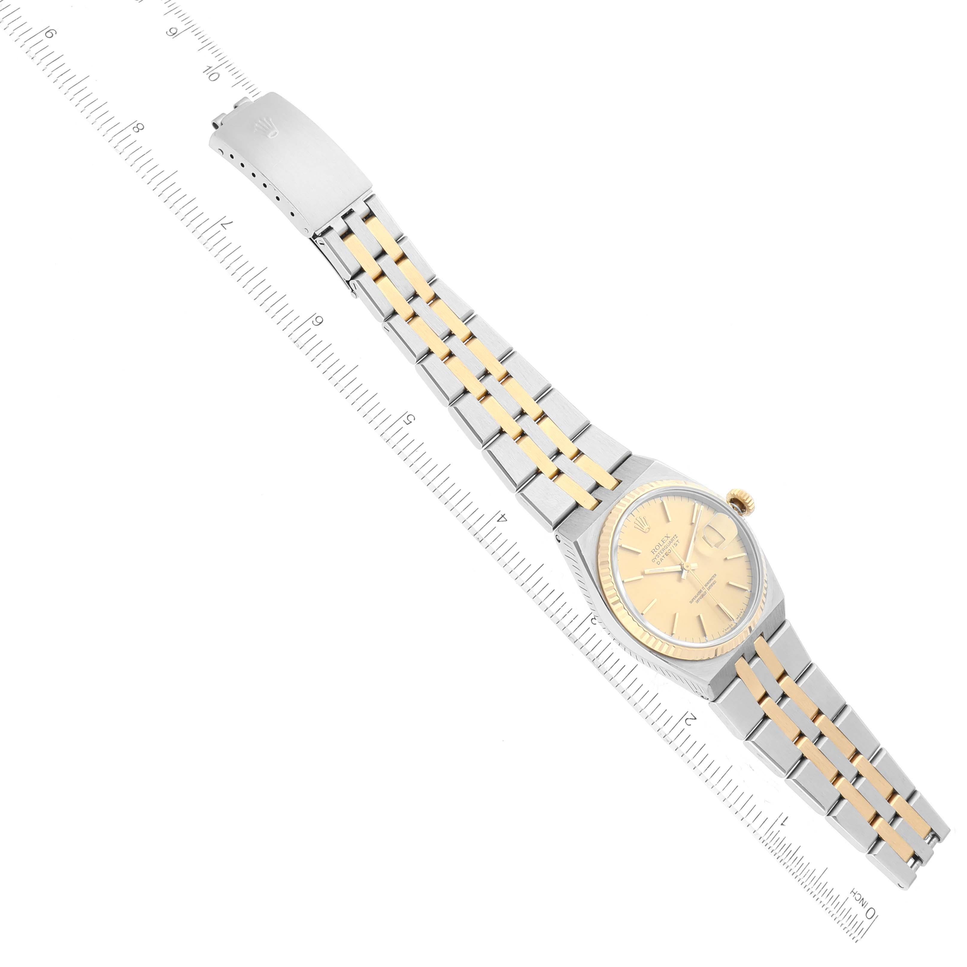 Rolex Oysterquartz Datejust Steel Yellow Gold Mens Watch 17013 4