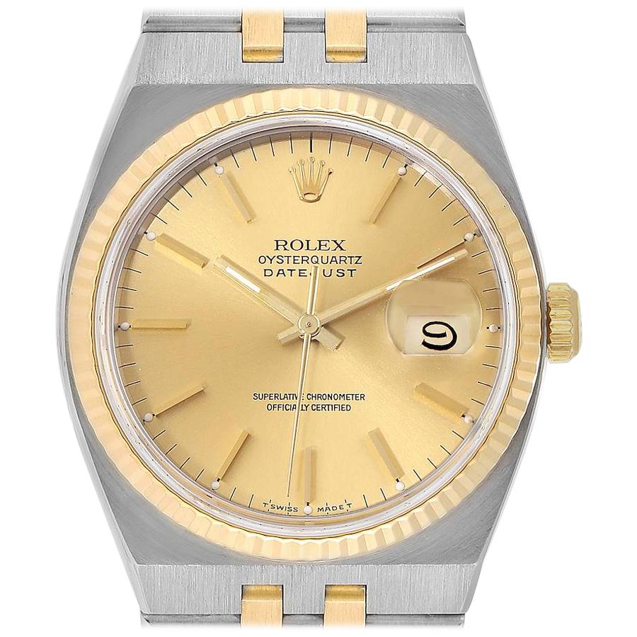Rolex Oysterquartz Datejust Steel Yellow Gold Men's Watch 17013