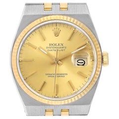 Vintage Rolex Oysterquartz Datejust Steel Yellow Gold Men's Watch 17013
