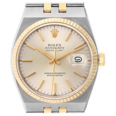 Vintage Rolex Oysterquartz Datejust Steel Yellow Gold Men's Watch 17013