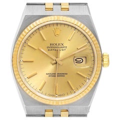 Rolex Oysterquartz Datejust Steel Yellow Gold Mens Watch 17013