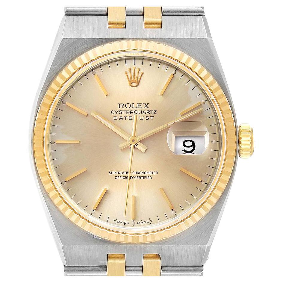 Rolex Oysterquartz Datejust Steel Yellow Gold Mens Watch 17013 For Sale at  1stDibs | rolex datejust 36, rolex 1650, rolex 17013 price