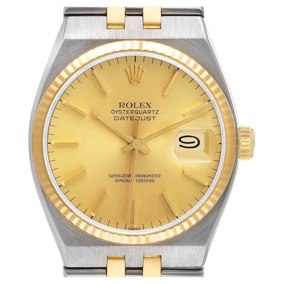 Rolex Montre Oysterquartz Datejust en acier et or jaune pour hommes 17013