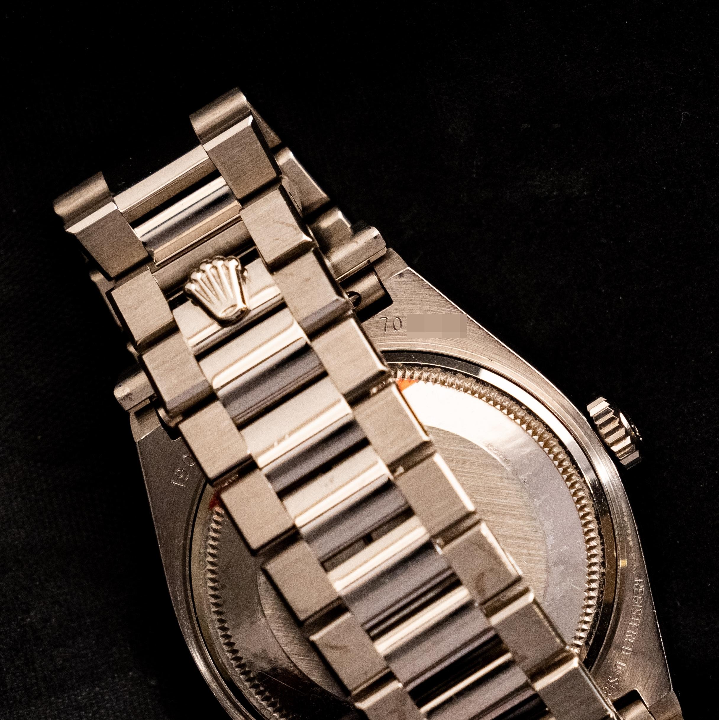 Rolex Oysterquartz Day-Date 18K Weißgold Silber-Diamant-Zifferblattuhr 19019, 1981 1