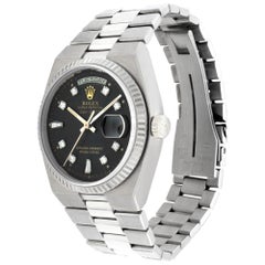 Rolex Oysterquartz Day Date 18k White Gold Wristwatch Ref 19019