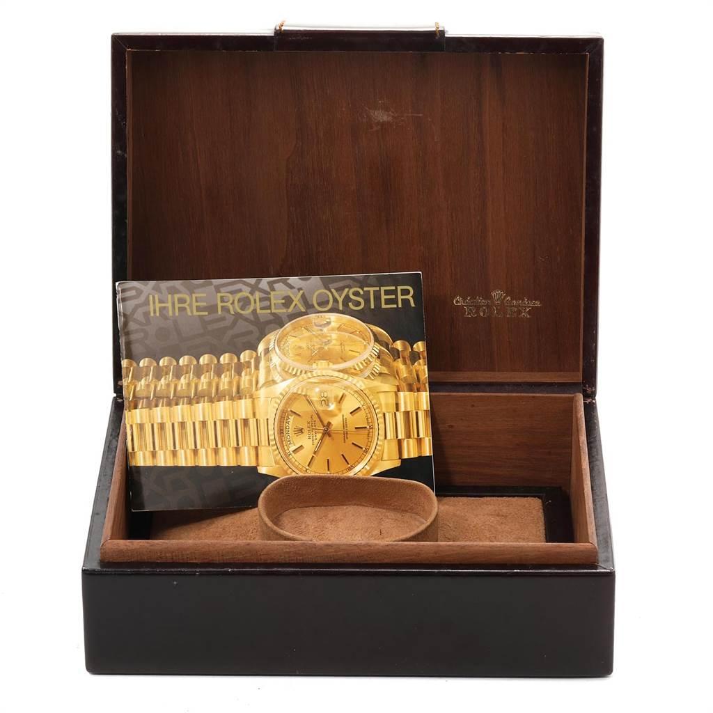 Rolex Oysterquartz President Day Date Yellow Gold Burl Wood Watch 19018 3
