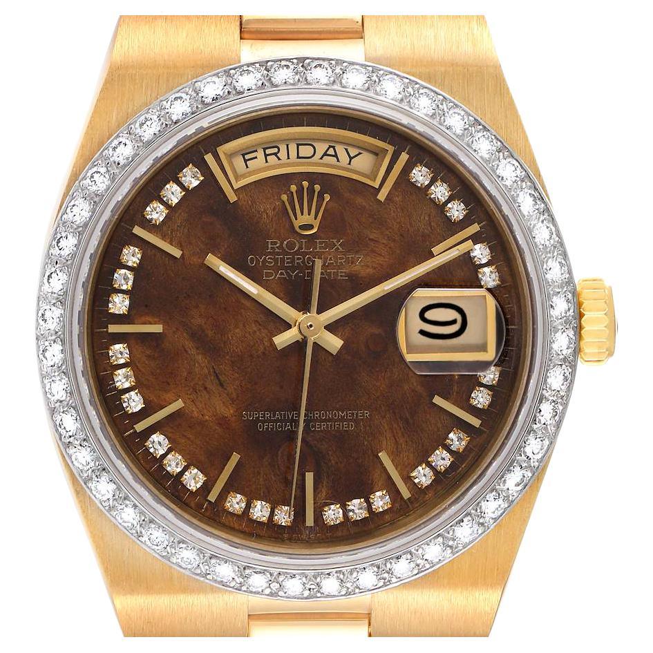 Rolex Oysterquartz President Day-Date Yellow Gold Diamond Watch 19048
