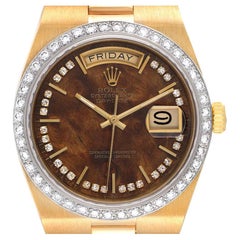 Vintage Rolex Oysterquartz President Day-Date Yellow Gold Diamond Watch 19048