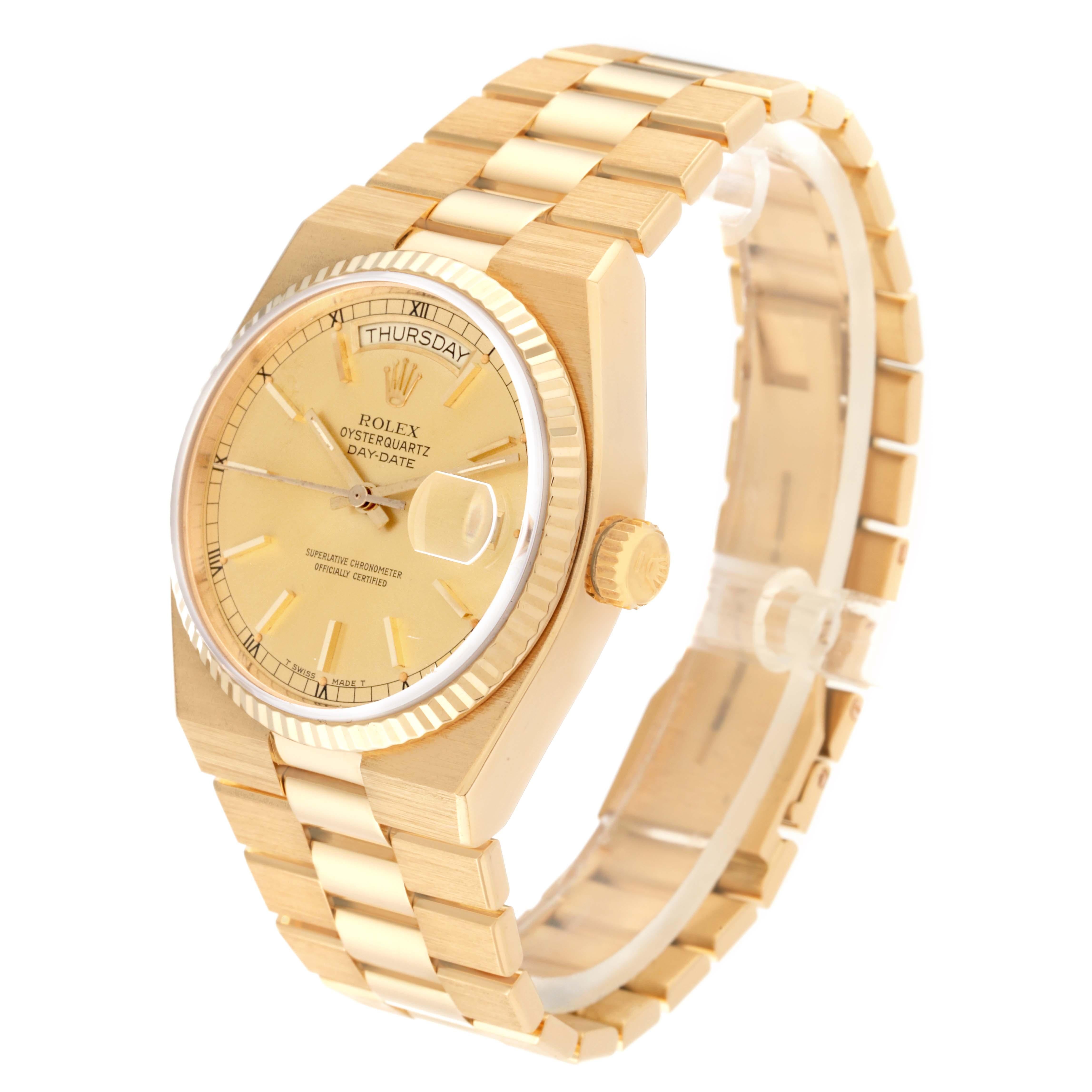 Rolex Oysterquartz President Day-Date Yellow Gold Mens Watch 19018 For ...