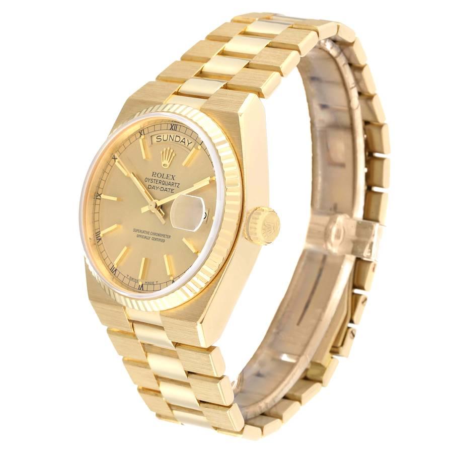 Rolex Oysterquartz President Day-Date Yellow Gold Mens Watch 19018 In Good Condition In Atlanta, GA