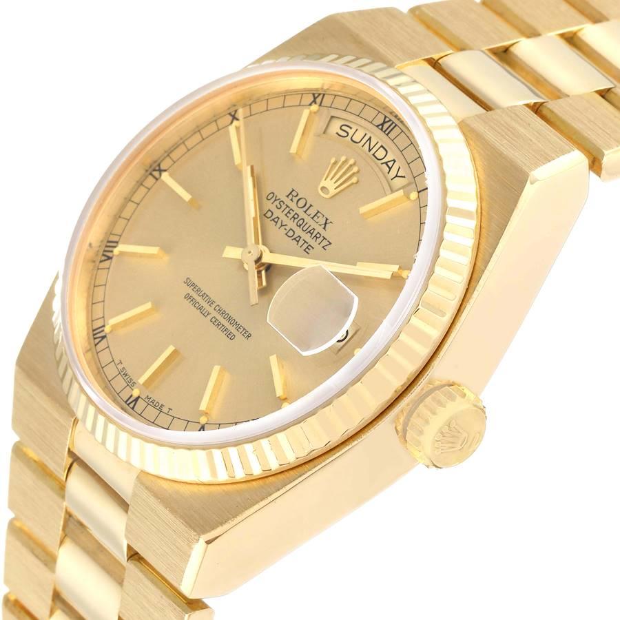 Men's Rolex Oysterquartz President Day-Date Yellow Gold Mens Watch 19018