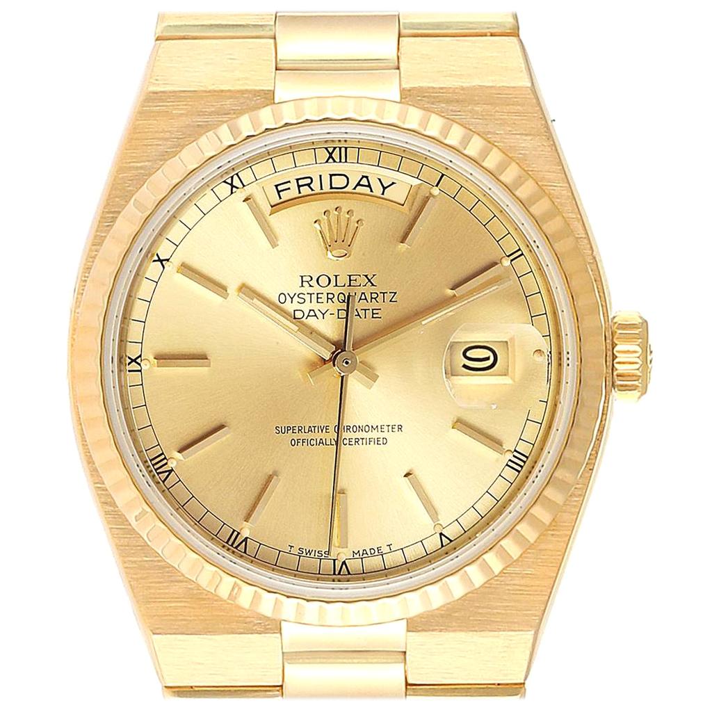 Rolex Oysterquartz President Day-Date Yellow Gold Men's Watch 19018