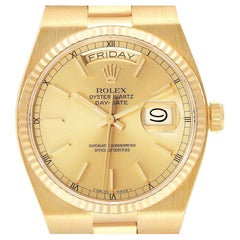 Rolex Oysterquartz President Day-Date Yellow Gold Mens Watch 19018