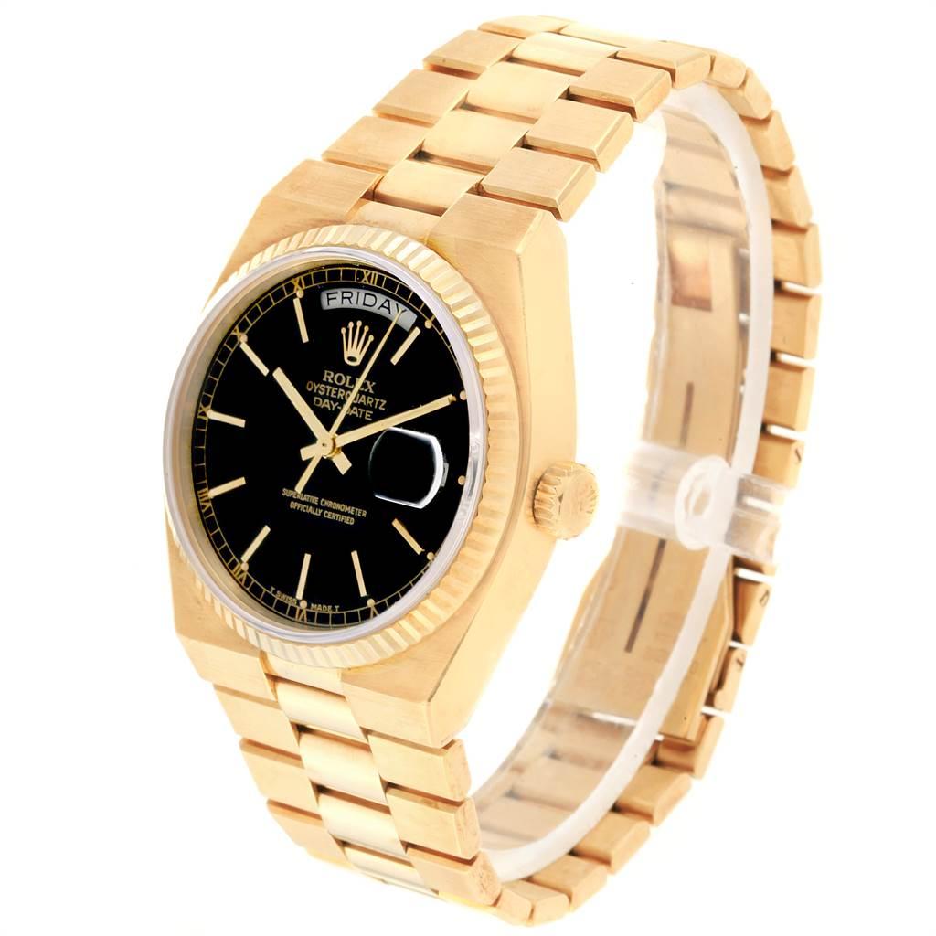Men's Rolex Oysterquartz President Yellow Gold Black Dial Men’s Watch 19018 For Sale